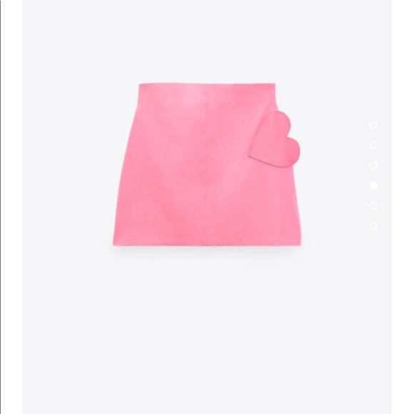 Zara satin effect pink heart skirt - Picture 6 of 7